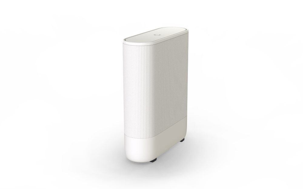 Bílý modem Vodafone Ultra Hub 7 s minimalistickým designem